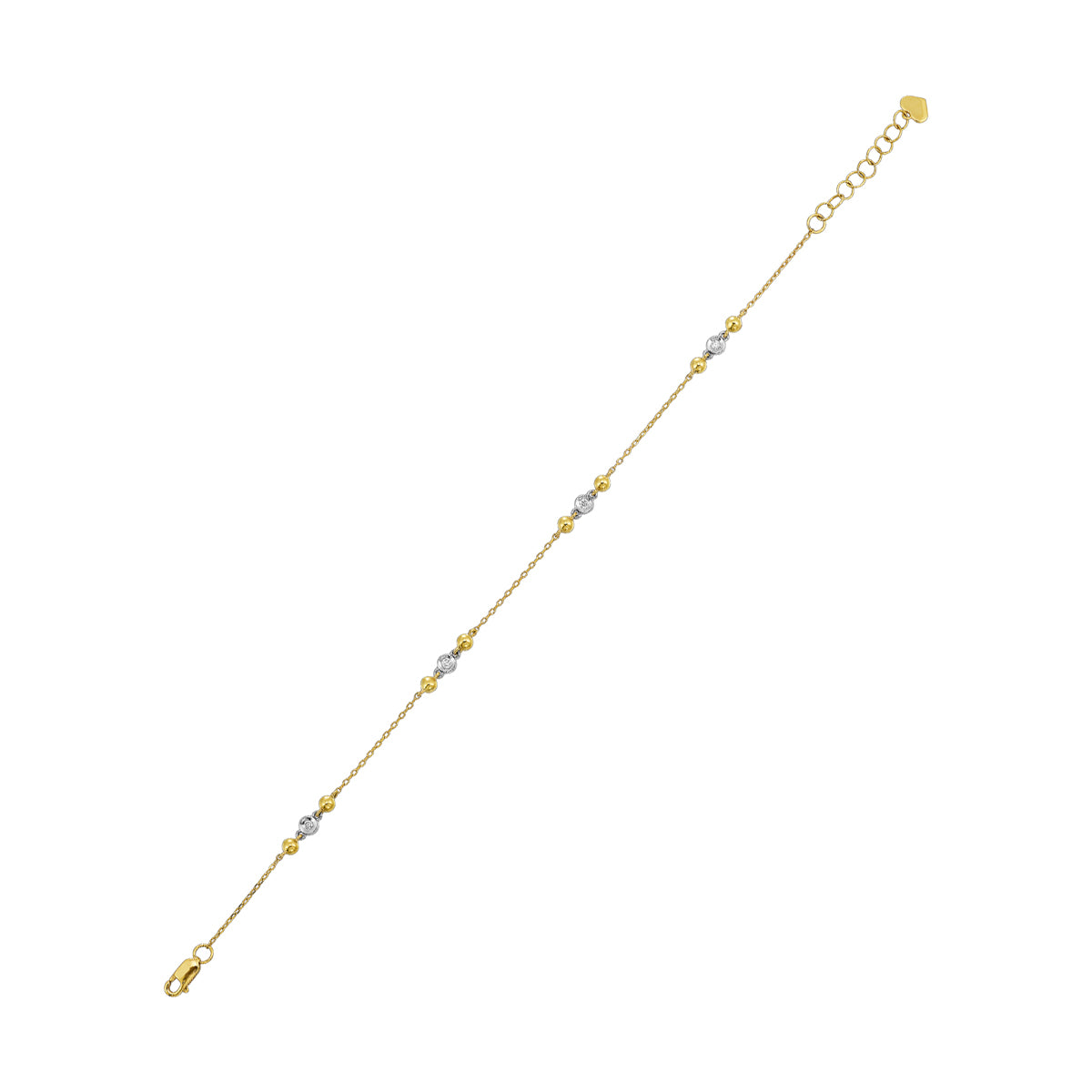 10K Yellow Gold Diamond 1/10CTW Bracelet