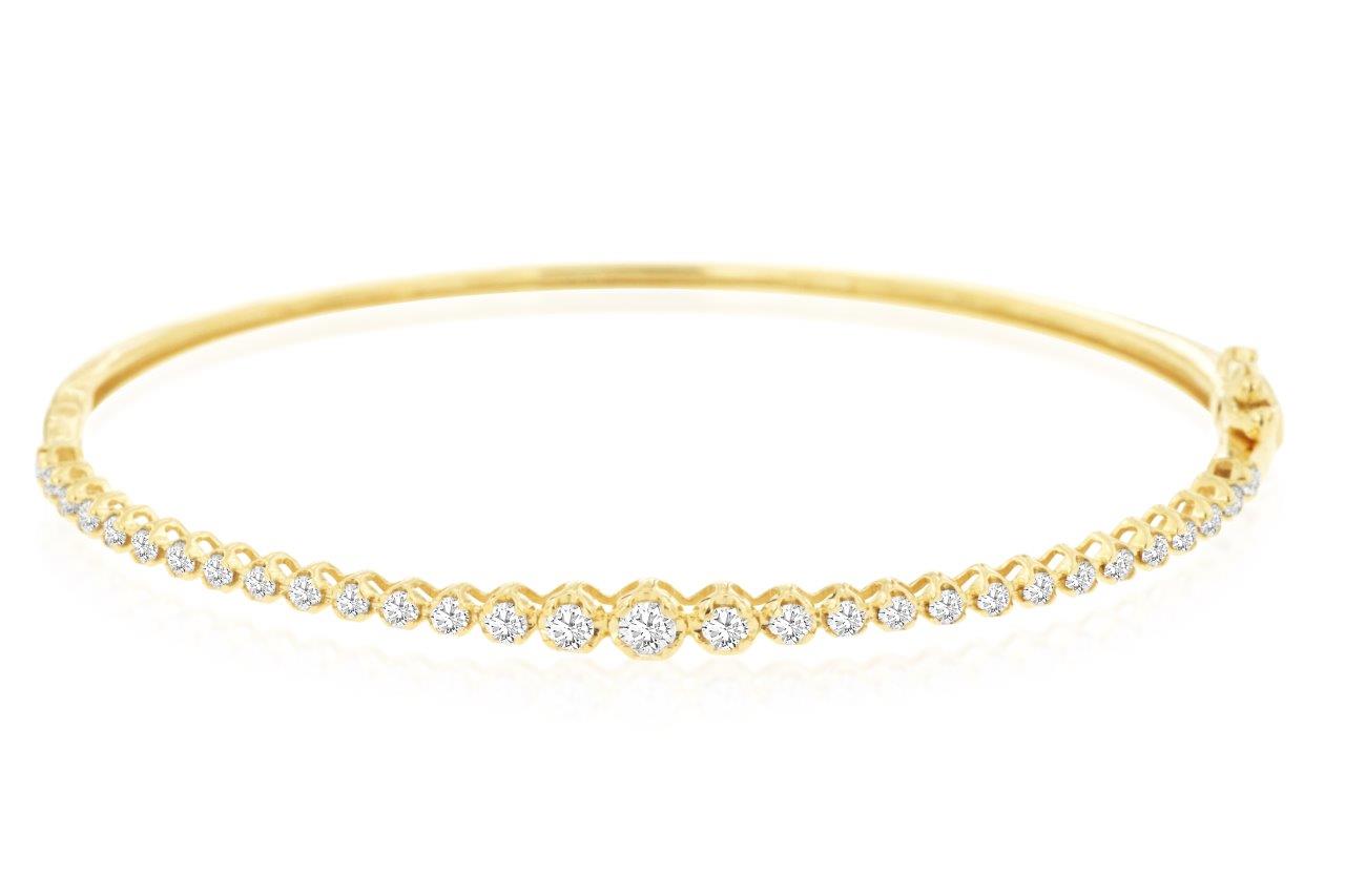 14K Yellow Gold .60CTW Diamond Bangle