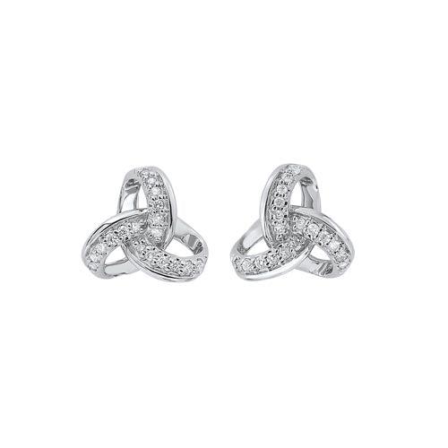 10K White Gold Diamond 1/10CTW Knot Studs