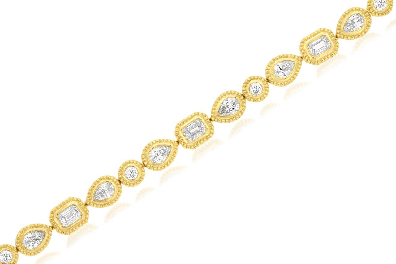 14K Yellow Gold 1.70CTW Bezel Set Bracelet