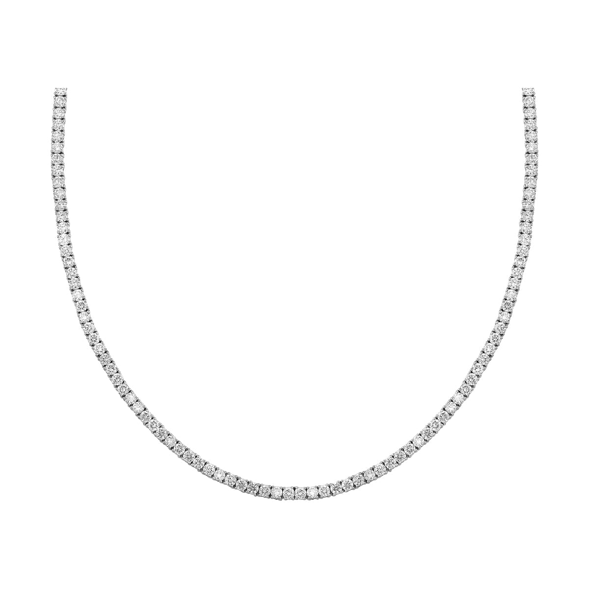 14K White Gold Diamond 7CTW Tennis Necklace