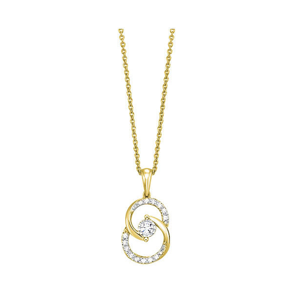 10K Yellow Gold Diamond 1/4CTW Pendant