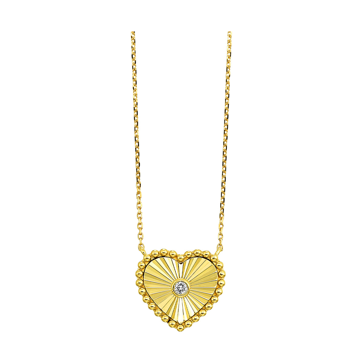 10K Yellow Gold Diamond 1/50CTW Heart Pendant