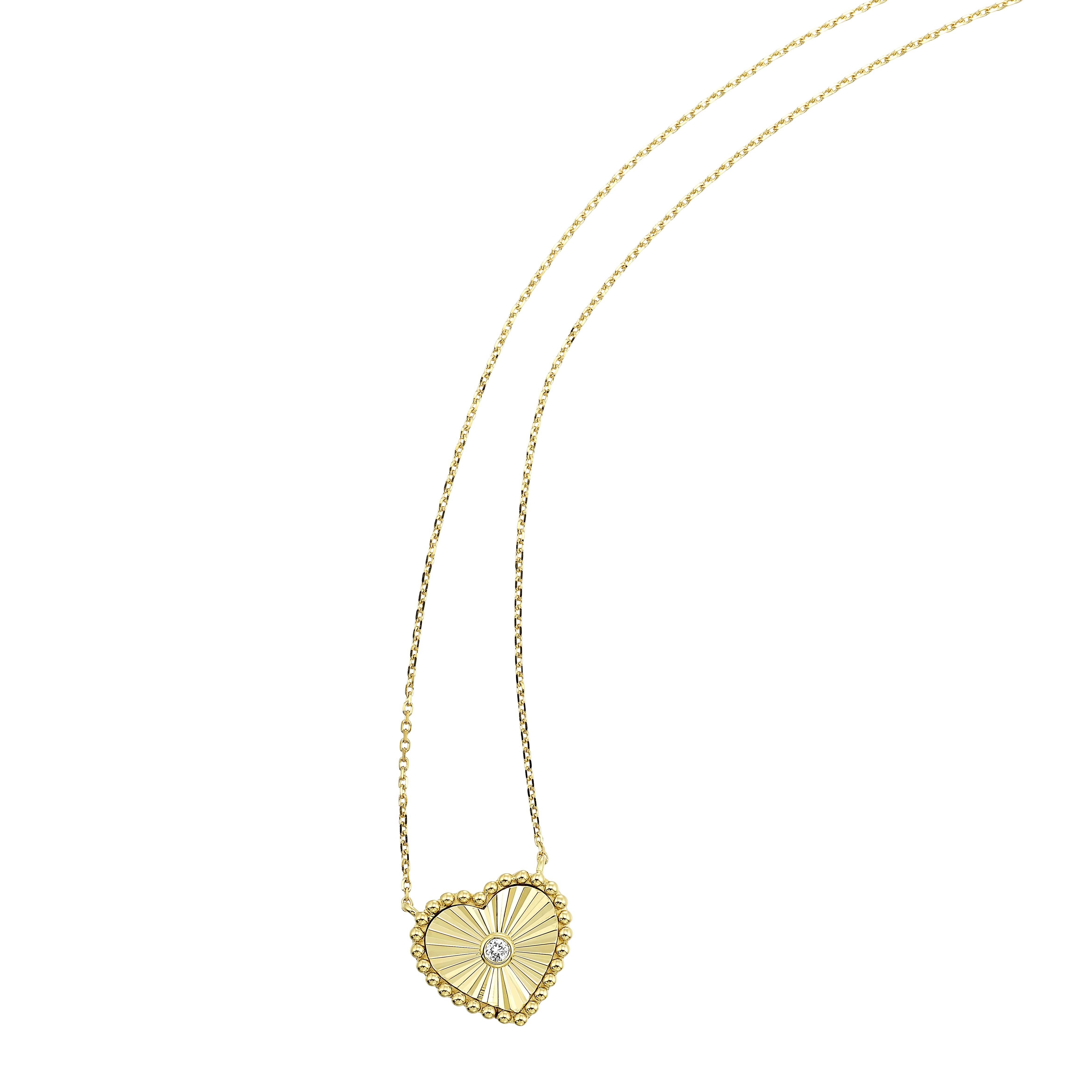 10K Yellow Gold Diamond 1/50CTW Heart Pendant