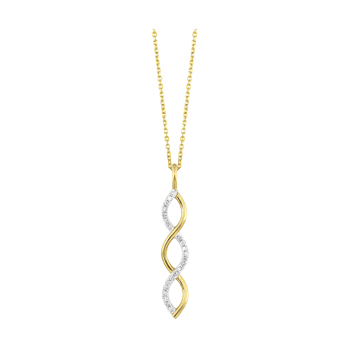 10K Yellow Gold Diamond 1/12CTW Pendant