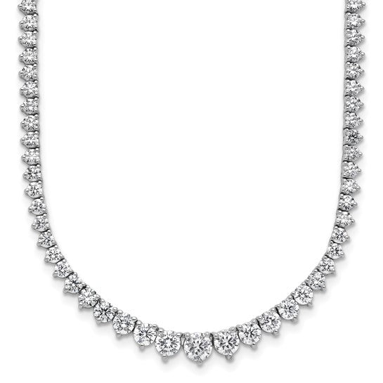 14K White Gold 10.08ctw Graduated Necklace