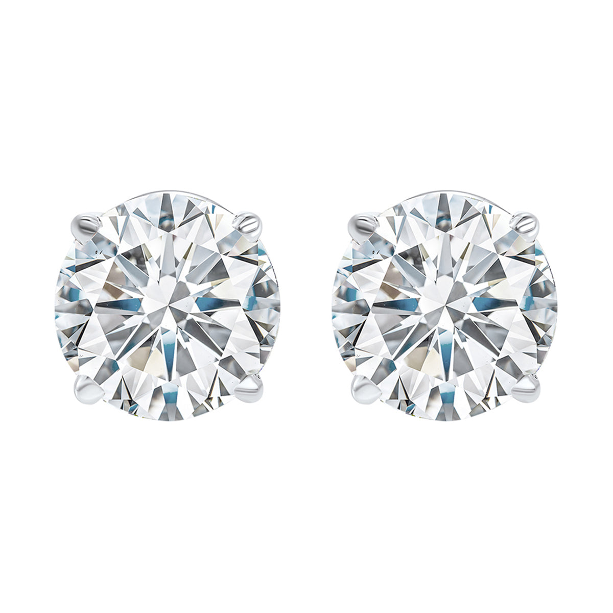 14K White Gold Diamond 1 1/2CTW Stud Earrings