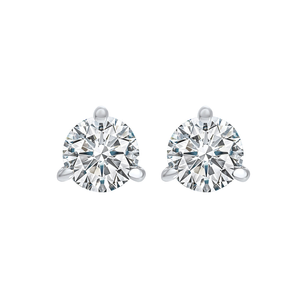 14K White Gold Diamond 1CTW Stud Earrings