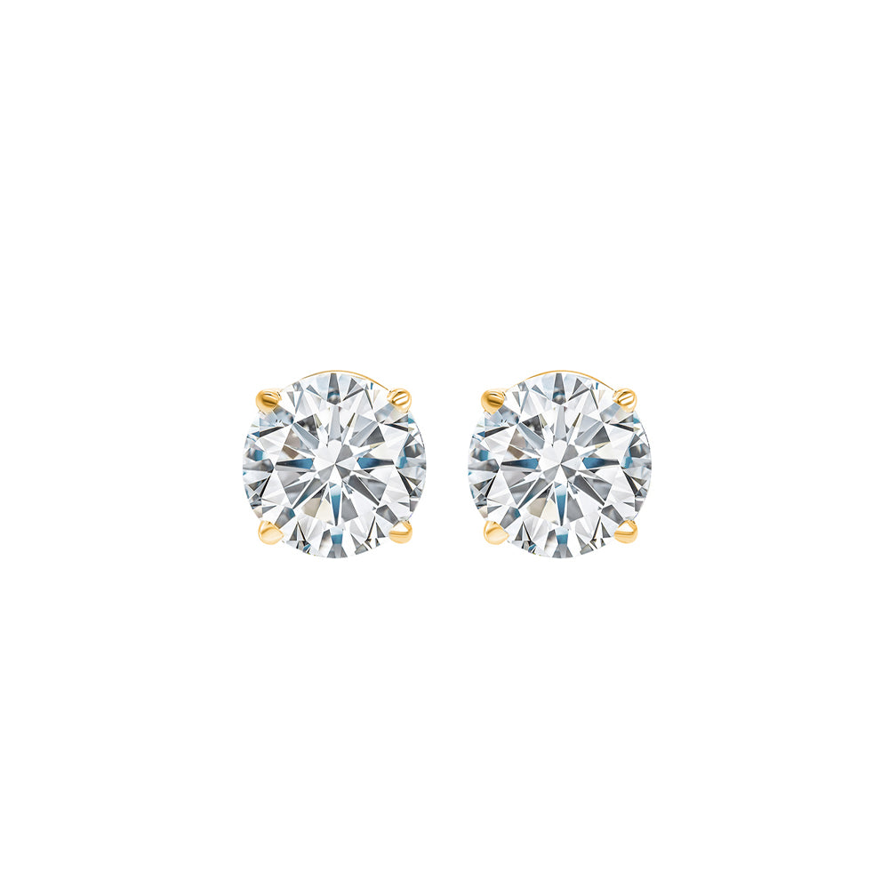 14K Yellow Gold Diamond 1/5CTW Stud Earrings