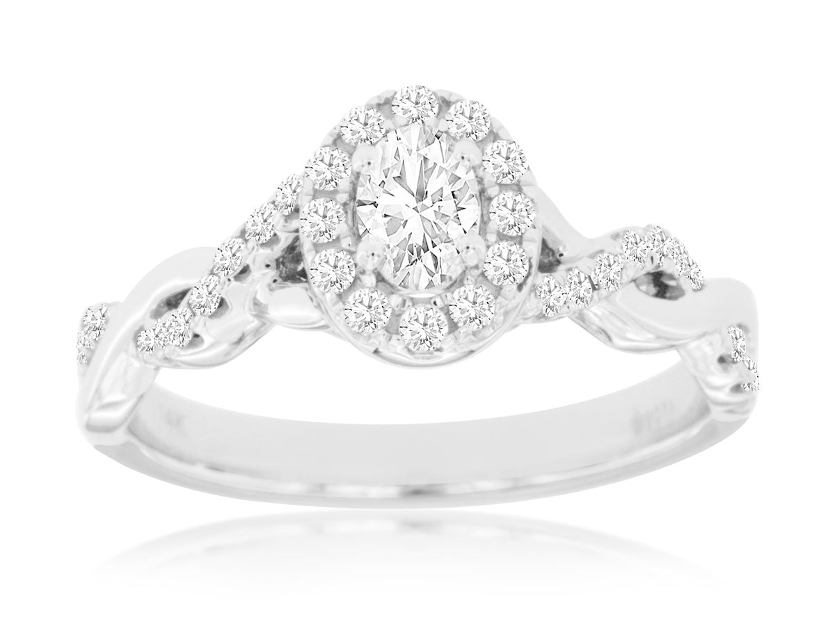 14K White Gold .55ctw Engagement Ring